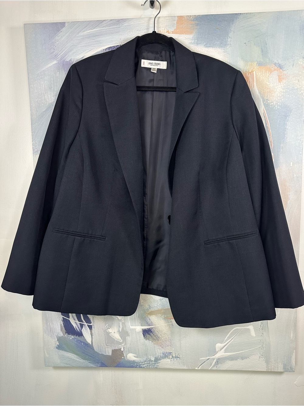 Jones Studio Separate 16W Black 2 Piece Pantsuit Blazer Trouser Career Suit 1164 - Picture 4 of 16